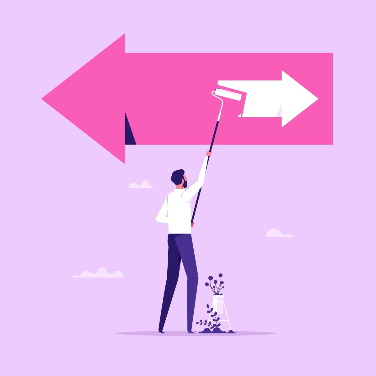 Man Holding a direction sign