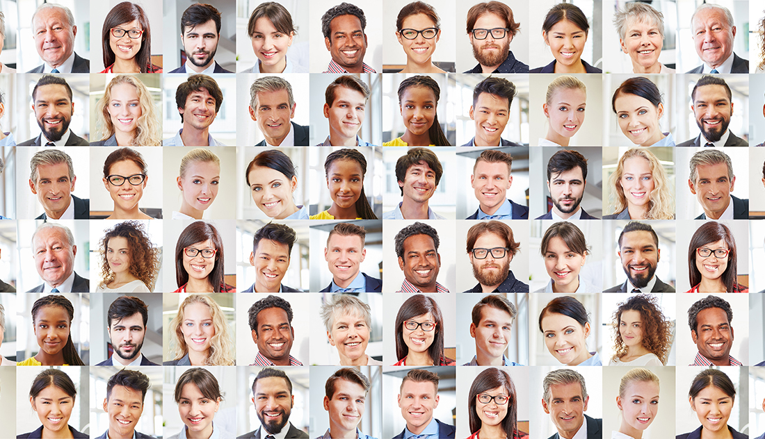 Diverse group of faces